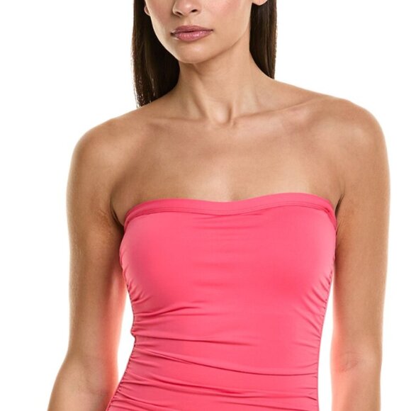 Tommy Bahama Pearl Shirred Bandeau One Piece Coral Coast Swimsuit NWT Sz 6 - Picture 4 of 8